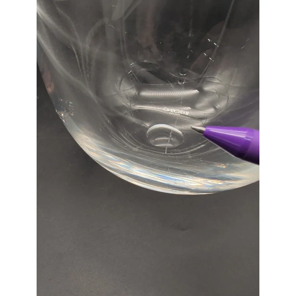Krosno Poland Hand Blown Art Glass Asymmetrical Wall Pocket Vase